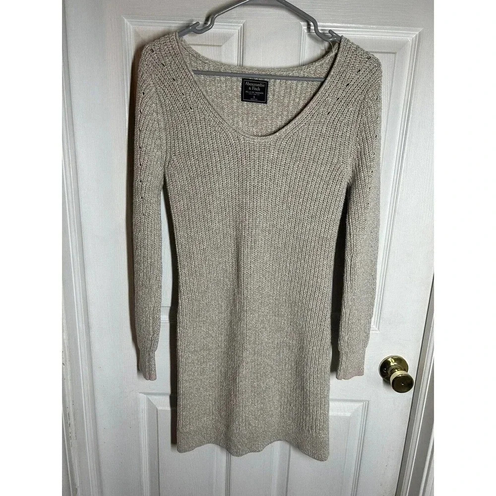 Abercrombie & Fitch Women’s Knitted Dress Size Small Oatmeal